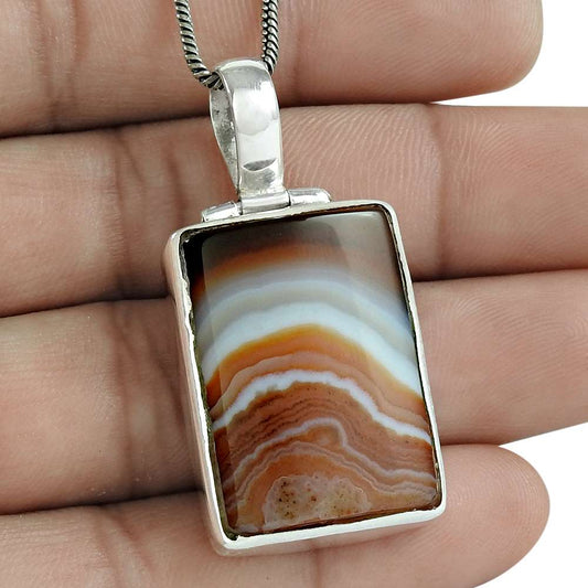 Wedding Gift For Her 925 Silver Natural Onyx Gemstone Pendant Bohemian X32
