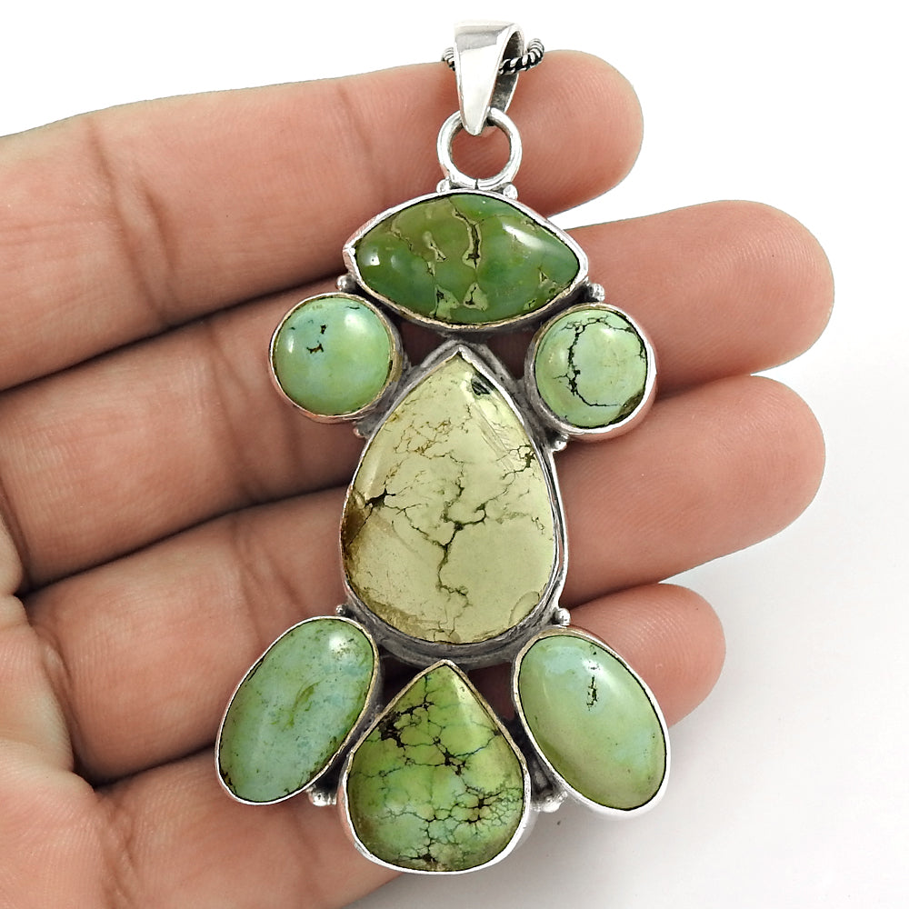 Christmas Gift 925 Sterling Silver Natural Turquoise Gemstone Pendant T4