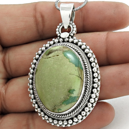 Christmas Gift Pendant Vintage 925 Sterling Silver Natural Turquoise Gemstone Q3