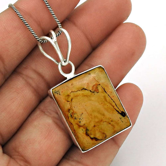 Natural Mookaite Gemstone Pendant Boho 925 Sterling Silver Jewelry For Women B16