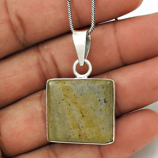 Natural Ocean Jasper Gemstone 925 Sterling Silver Pendant Tribal For Girls Q4