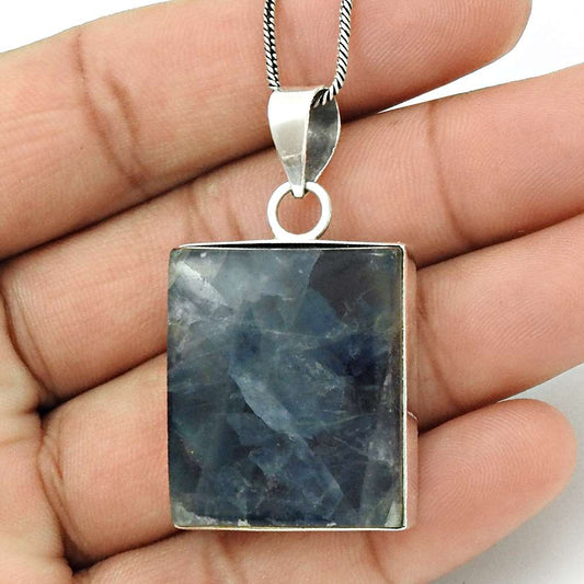 Natural Polychrome Green Jasper Gemstone Pendant Boho 925 Silver For Girls R16