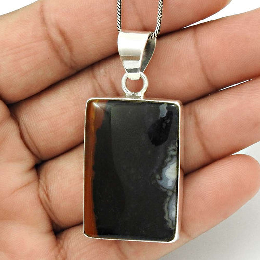 Natural Jasper Gemstone 925 Sterling Silver Pendant Stylish For Women L17
