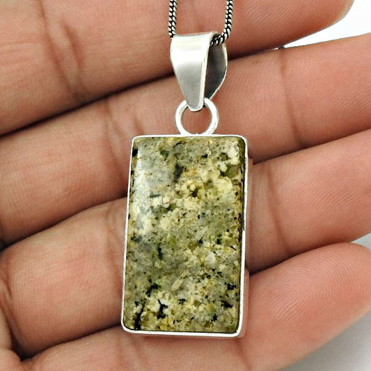 Gift For Women Pendant Boho 925 Silver Natural Ocean Jasper Gemstone M18