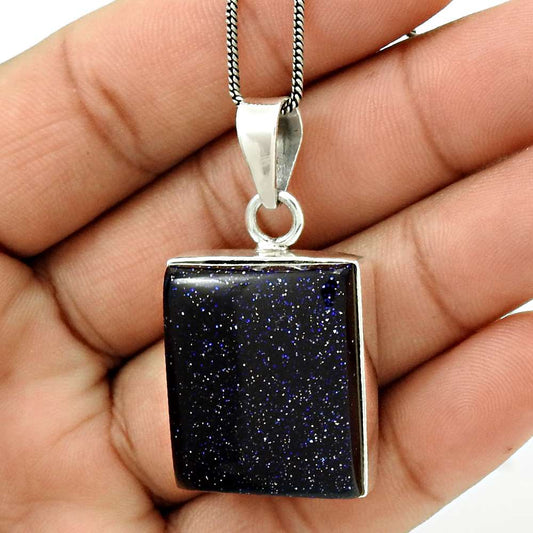 Natural Sunstone Gemstone 925 Sterling Silver Pendant Ethnic For Women P18