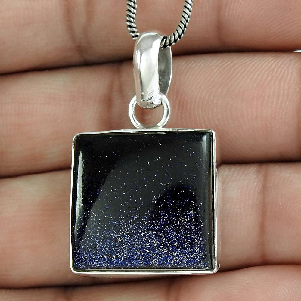 Natural Sunstone Gemstone 925 Sterling Silver Pendant Bohemian For Women B25