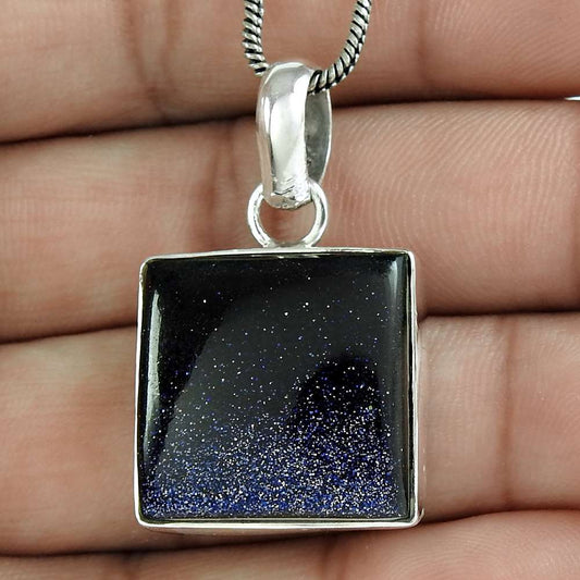Natural Sunstone Gemstone 925 Sterling Silver Pendant Bohemian For Women B25
