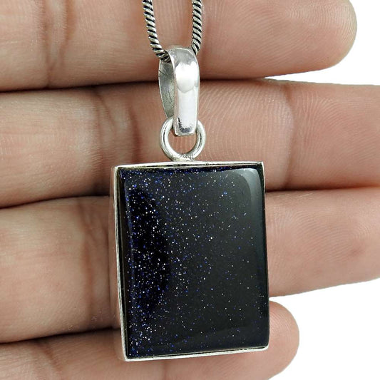 Wedding Gift For Her 925 Silver Natural Sunstone Gemstone Pendant Ethnic O18