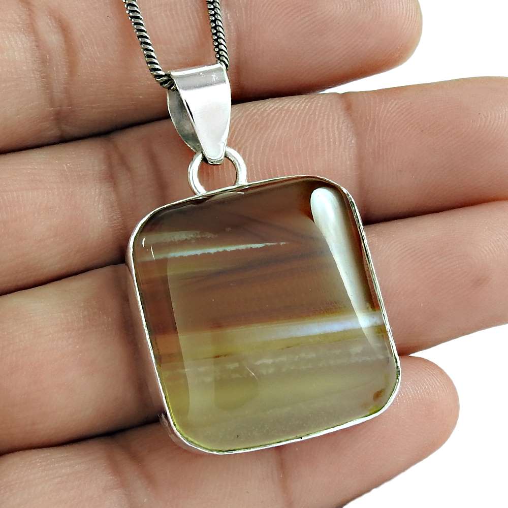 Halloween Gift Pendant Boho 925 Sterling Silver Natural Onyx Gemstone O17