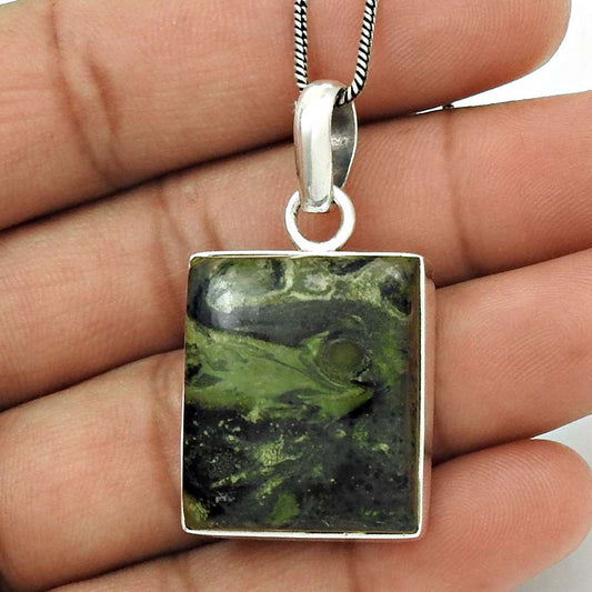 Birthday Gift For Her Natural Star Galaxy Jasper Pendant Bohemian 925 Silver B19