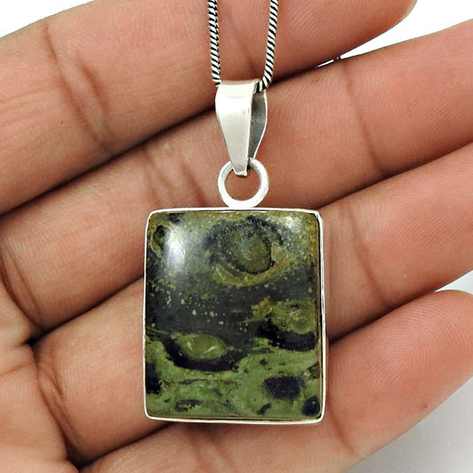 Gift For Her Natural Star Galaxy Jasper Pendant Stylish 925 Silver C19