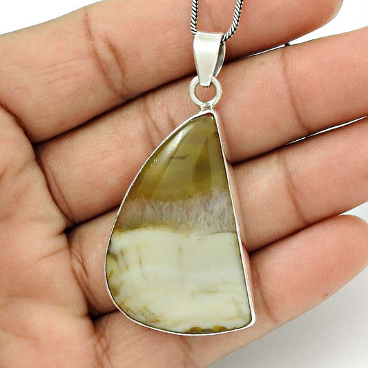 Natural Fuchsite Gemstone Pendant Boho 925 Sterling Silver Indian Jewelry Y19