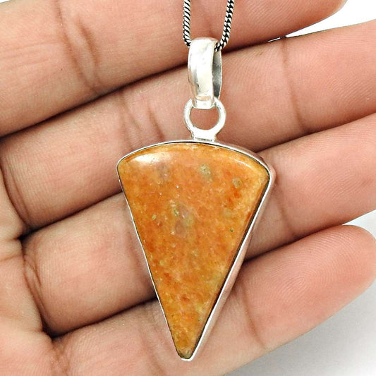 Natural Sponge Coral Gemstone 925 Sterling Silver Pendant Vintage For Women N20