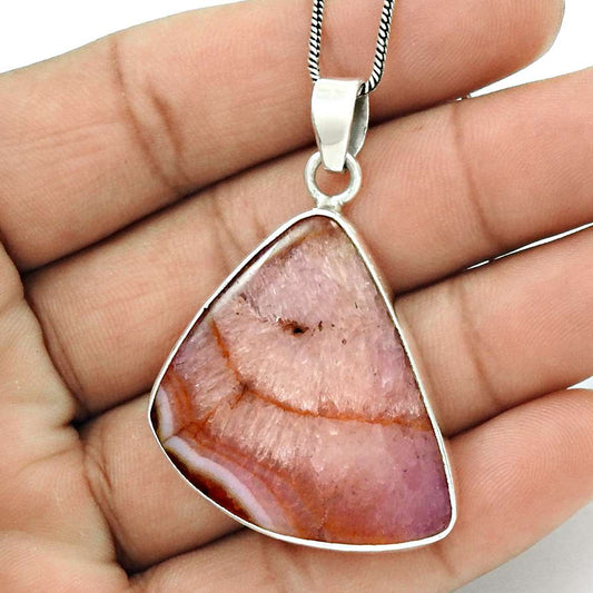 Natural Fuchsite Gemstone Pendant Boho 925 Sterling Silver Jewelry For Girls S21