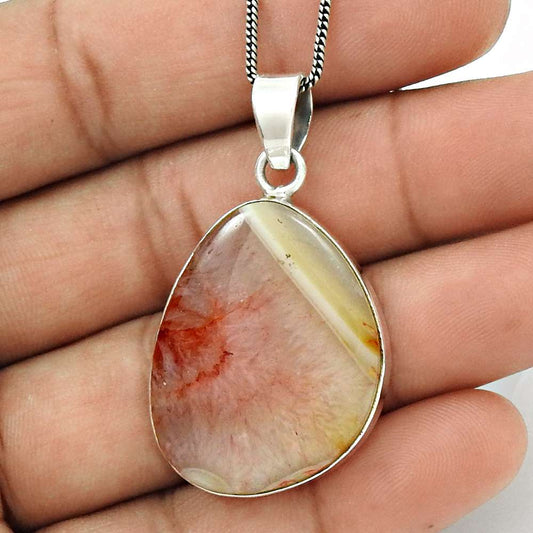 Natural Fuchsite Gemstone 925 Sterling Silver Pendant Tribal For Girls W21