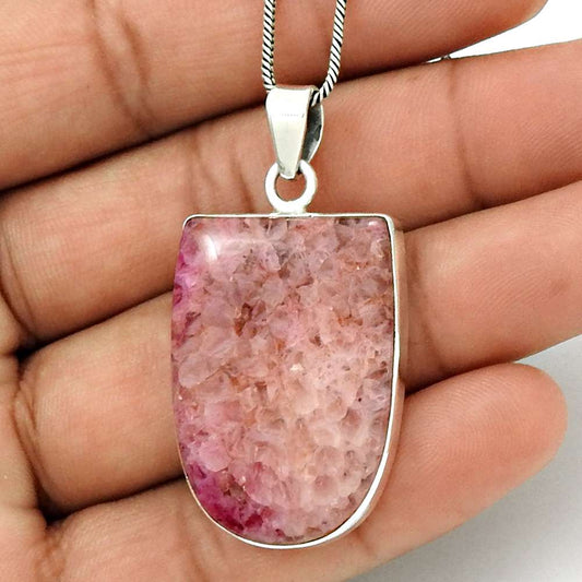 Natural Fuchsite Gemstone Pendant Stylish 925 Sterling Silver Indian Jewelry Z21
