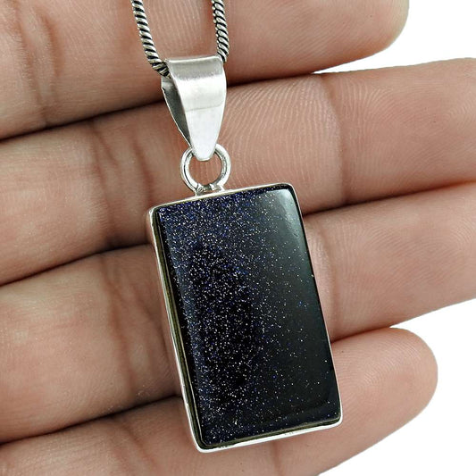 Natural Sunstone Gemstone 925 Sterling Silver Pendant Ethnic For Girls F20