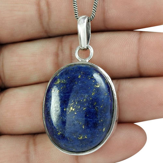 Halloween Gift Pendant 925 Sterling Silver Natural Lapis Lazuli Gemstone A19
