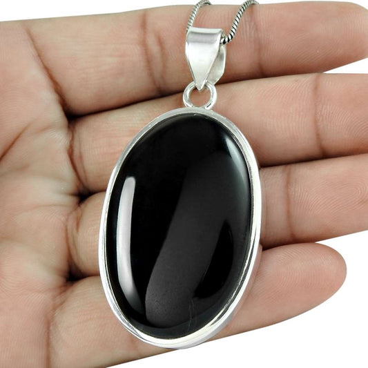 Anniversary Gift For Her Natural Onyx Gemstone Pendant Bohemian 925 Silver S39