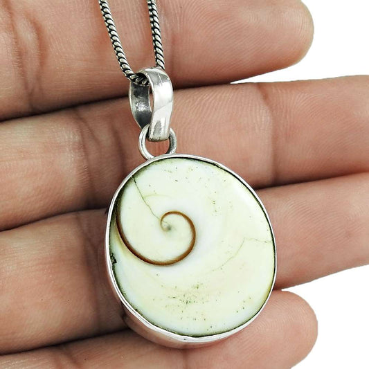 Halloween Gift Natural Shiva Eye Gemstone Pendant 925 Sterling Silver N14