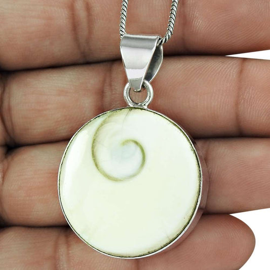 Natural Shiva Eye Gemstone Pendant 925 Sterling Silver Indian Jewelry Q2