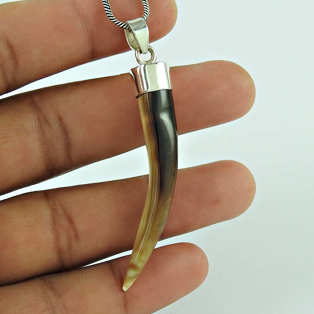 Natural Shell Gemstone Jewelry 925 Sterling Silver Pendant Bohemian For Girls D8