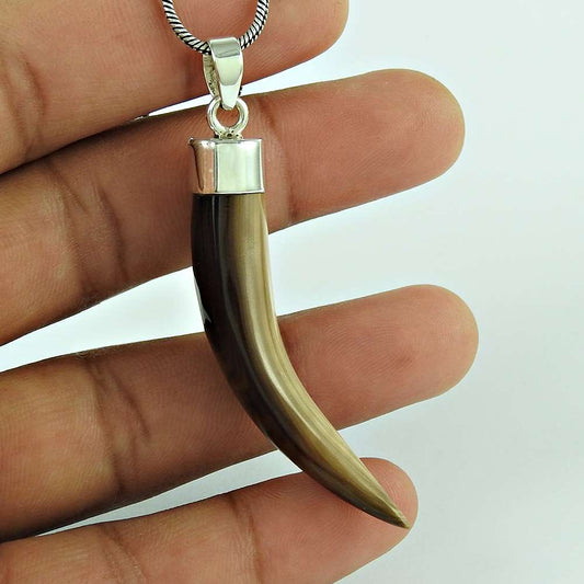 Natural Shell Gemstone Indian Jewelry 925 Sterling Silver Pendant For Women G8