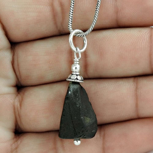 Natural Onyx Gemstone Jewelry 925 Sterling Silver Pendant Boho For Women C40