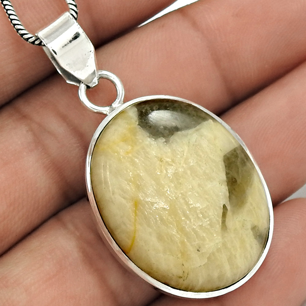 Christmas Gift Peanut Wood Gemstone Pendant 925 Sterling Silver Jewelry H6