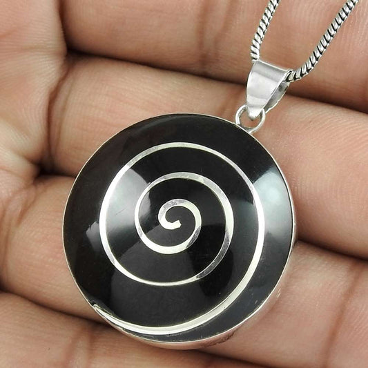 Pendant Enamel 925 Solid Sterling Silver Handmade Indian Jewelry I2
