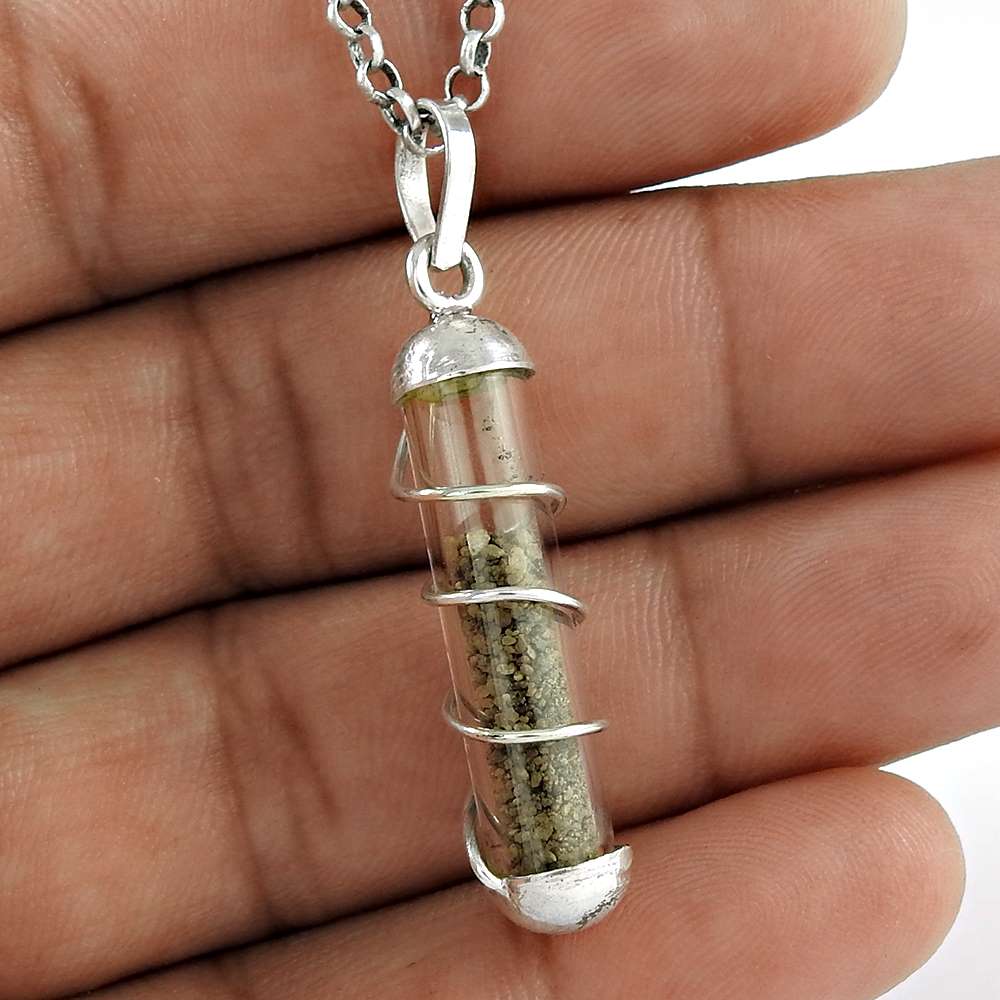 Pendant Sand 925 Solid Sterling Silver Handmade Indian Jewelry Z18