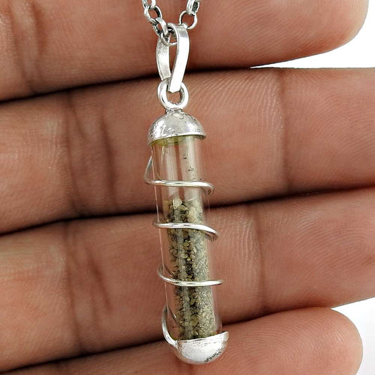 Pendant Sand 925 Solid Sterling Silver Handmade Indian Jewelry A20