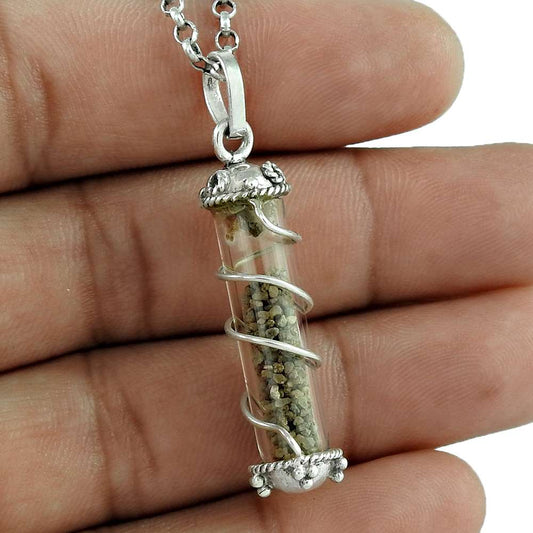 Pendant Sand 925 Solid Sterling Silver Handmade Indian Jewelry P6