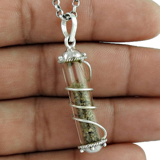 Pendant Sand 925 Solid Sterling Silver Handmade Indian Jewelry D7