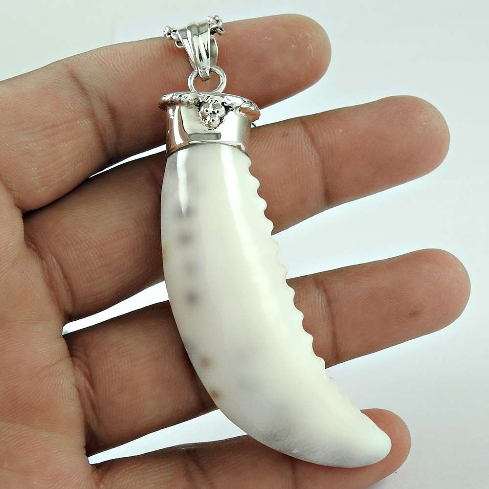 Gift For Women Pendant Bohemian 925 Sterling Silver Natural Shell Gemstone S55