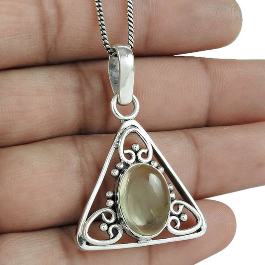 Halloween Gift 925 Sterling Silver Natural Citrine Gemstone Pendant Boho B18