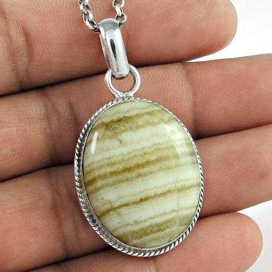 Natural Rhodochrosite Gemstone Pendant Ethnic 925 Sterling Silver For Girls G12