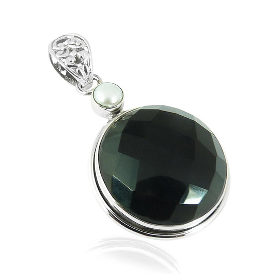 Natural Onyx Gemstone Pendant 925 Sterling Silver Christmas Gift Jewelry S10