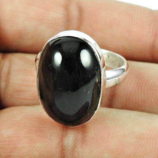 Sterling Silver Jewellery Beautiful Black Star Gemstone Ring Wholesaling