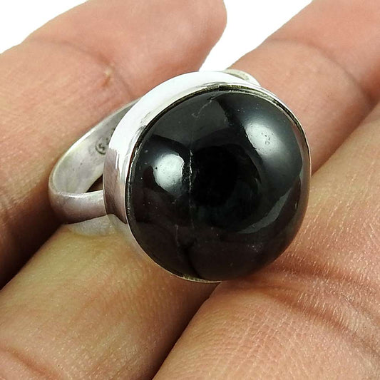 Sterling Silver Fashion Jewellery Charming Black Star Gemstone Ring