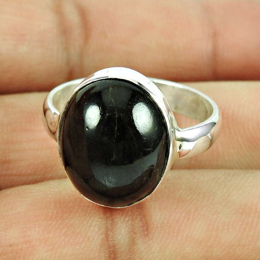 925 Sterling Silver Vintage Jewellery Beautiful Black Star Gemstone Ring Manufacturer