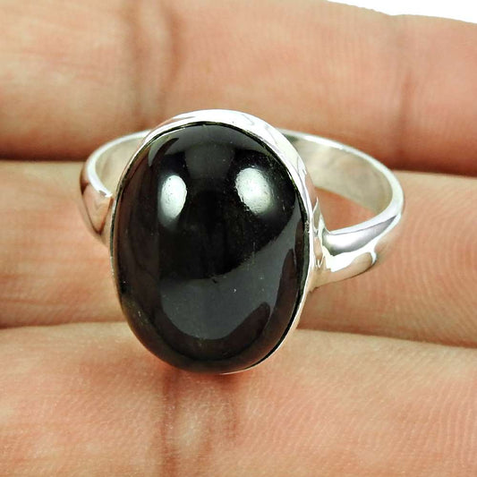 925 Sterling Silver Jewellery Fashion Black Star Gemstone Ring Wholesaler