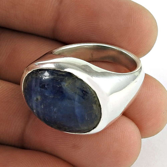 Woman Gift Statement Ring Size 7 925 Silver Natural Kyanite Gemstone I4
