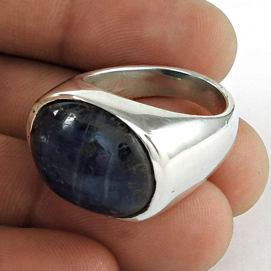 Woman Gift Natural Kyanite Gemstone Ring Size 8 925 Sterling Silver J4