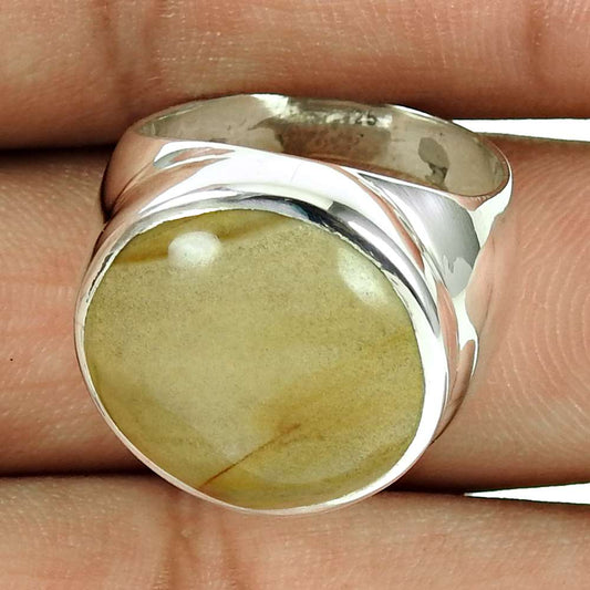 Trendy Mookaite Gemstone Ring 925 Sterling Silver Jewellery