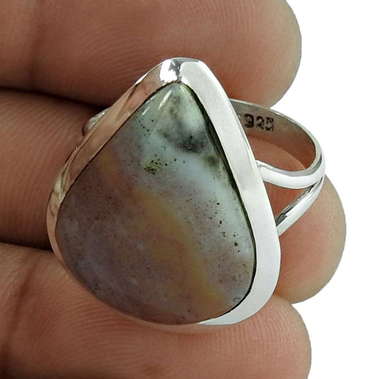 Natural Mookaite Gemstone 925 Silver Solitaire Boho Ring Size 9 For Women O19