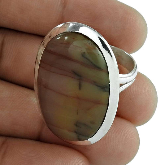 Natural Mookaite Gemstone Statement Tribal Ring Size 9 925 Silver For Women U22