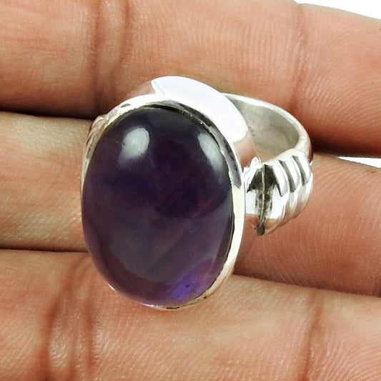 925 Sterling Silver Jewellery Engaging Amethyst Gemstone Ring