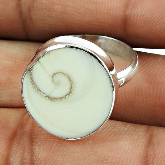Natural Shiva Eye Gemstone 925 Silver Statement Tribal Ring Size 8 For Girls C9