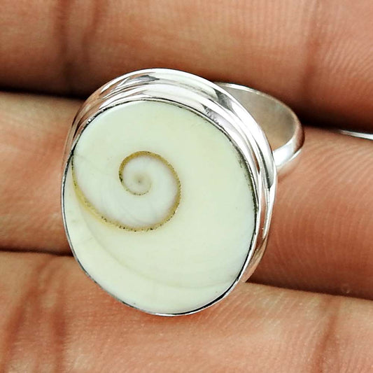 Wedding Gift For Her 925 Silver Natural Shiva Eye Cocktail Boho Ring Size 6 K15